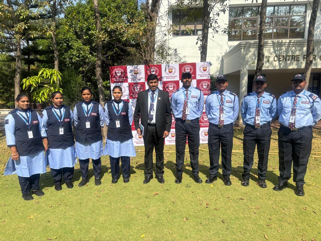 Trained security professionals in uniform